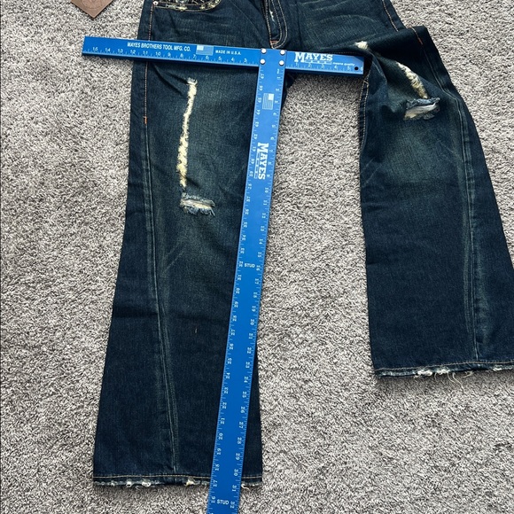 NWT True Religion Men’s Dark Blue Distressed Flared Bootcut #803 Jeans - 35/33 - Picture 12 of 12